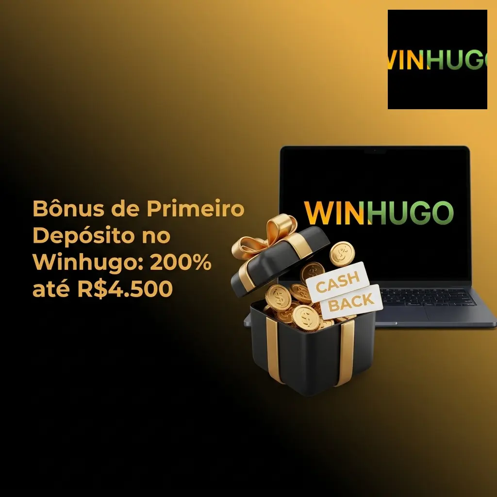 Bônus de primeiro depósito Winhugo: 200% até R$4.500 em créditos para cassino e apostas esportivas