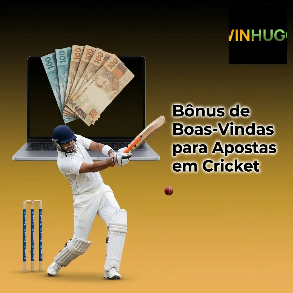 Bônus de boas-vindas Winhugo: 200% no primeiro depósito até R$4500 para apostas em cricket