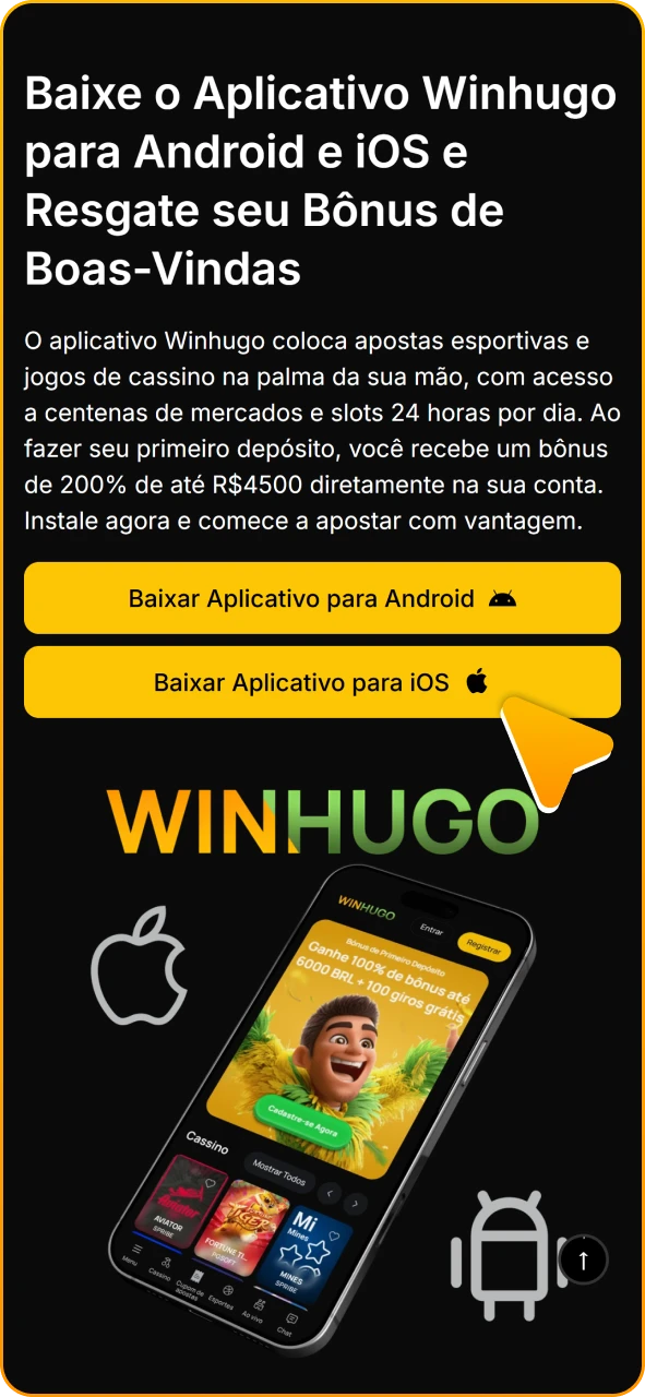 Baixe o aplicativo Winhugo para iOS clicando neste botão.