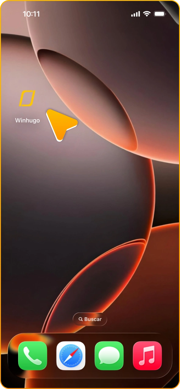 Abra o aplicativo Winhugo para iOS para começar a apostar.