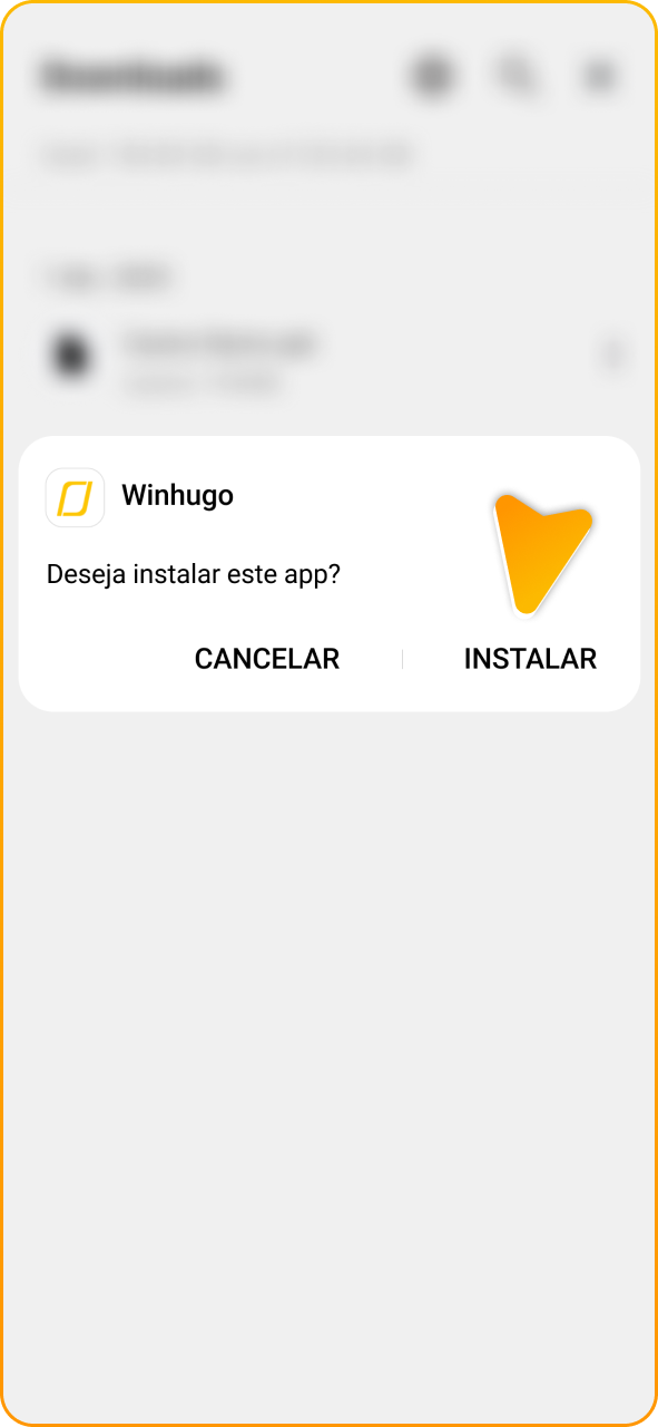Conclua a instalação do aplicativo Winhugo para começar a apostar em basquete.