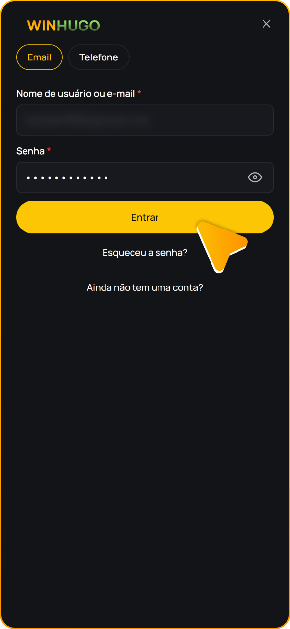 Clique neste botão para efetuar login com sucesso no Winhugo.