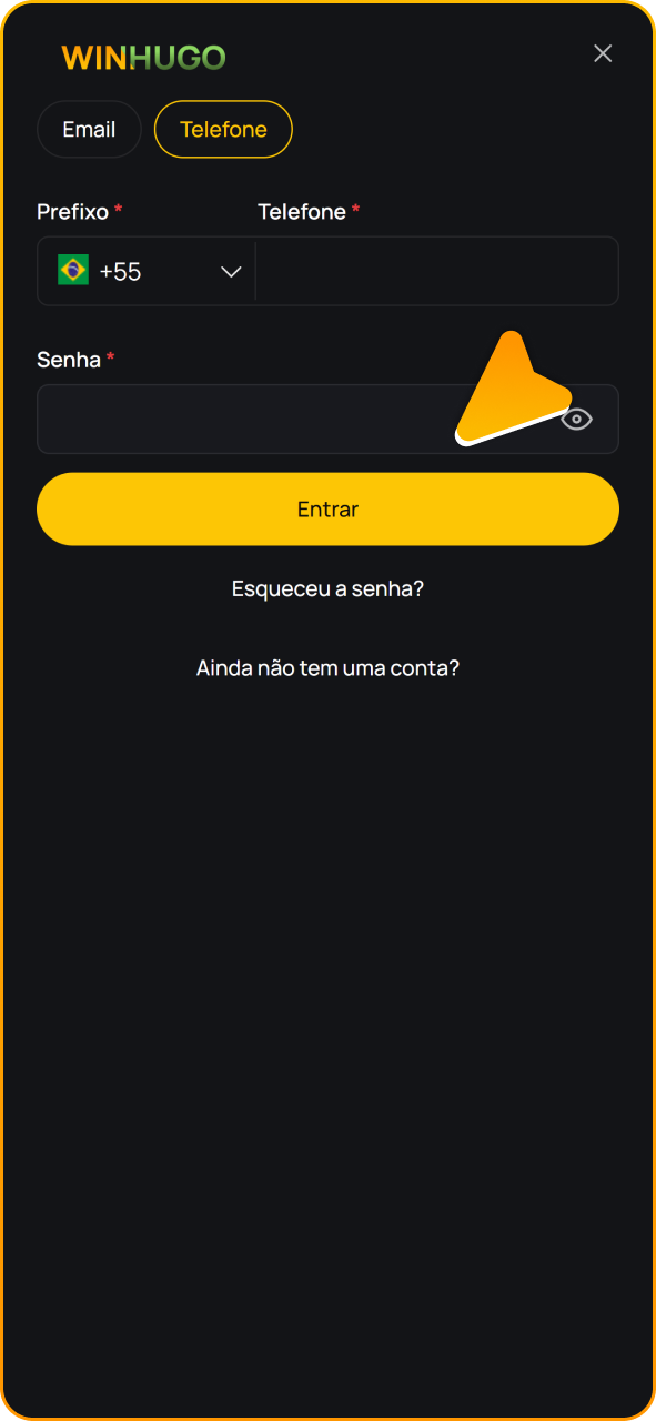 Faça login na sua conta Winhugo para sacar seus ganhos.
